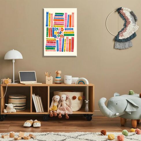 Colorful Read More Books Wall Art Modern Kids Motivational Book Poster Print Positive Reading Nook Canvas Decor Academia Aesthetic Nursery Library Classroom Kids Room 12x16 Inch Unframed in Saudi Arabia