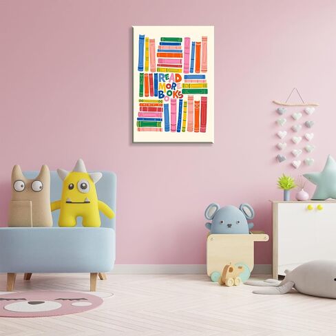 Colorful Read More Books Wall Art Modern Kids Motivational Book Poster Print Positive Reading Nook Canvas Decor Academia Aesthetic Nursery Library Classroom Kids Room 12x16 Inch Unframed in Saudi Arabia