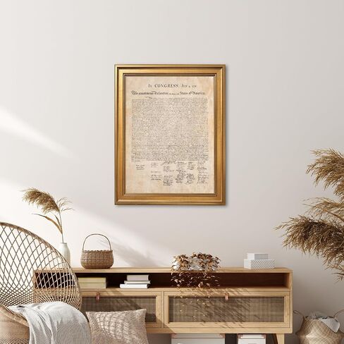Vintage إعلان الاستقلال ملصق الرجعية الكلاسيكية الوطنية ملصقات تاريخ الفن قماش طباعة اللوحة جدار ديكور لمكتب غرفة المعيشة الفصول الدراسية ديكورات 12x16 بوصة إطار ذهبي in Kuwait