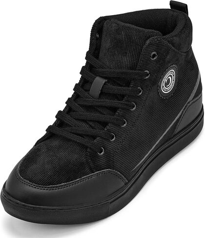 CALTO Men's Invisible Height Increasing Elevator Shoes - Off-White/White Sole Lace-up Corduroy Ankle Top Sneak-Boot - 2.6 Inches Taller - S4131 - Size 10 D(M) US in Kuwait