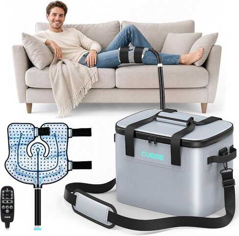 CUEME Ice Machine for Knee After Surgery, Programmable Timer Cold Therapy Machine for Knee Replacement with Enlarged Compression Pad (14.37'' X 13.98''), Cryotherapy Pain Relief for Shoulder/Hip/Ankle in Saudi Arabia
