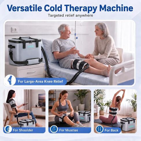 CUEME Ice Machine for Knee After Surgery, Programmable Timer Cold Therapy Machine for Knee Replacement with Enlarged Compression Pad (14.37'' X 13.98''), Cryotherapy Pain Relief for Shoulder/Hip/Ankle in Saudi Arabia