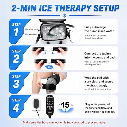 CUEME Ice Machine for Knee After Surgery, Programmable Timer Cold Therapy Machine for Knee Replacement with Enlarged Compression Pad (14.37'' X 13.98''), Cryotherapy Pain Relief for Shoulder/Hip/Ankle in Saudi Arabia