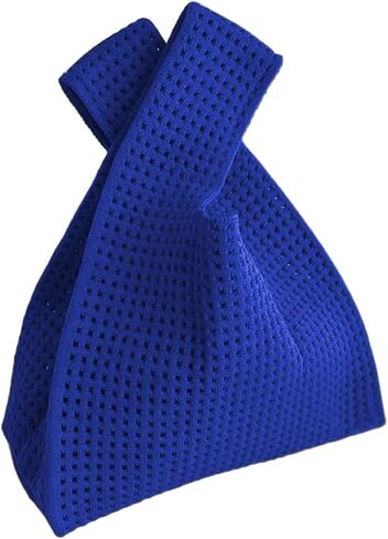 Women's Knot Wristlet Knitted Bag Hollow Out Crochet Tote Bag Small Wrist Bag Sleeve Knot Pouch in Saudi Arabia