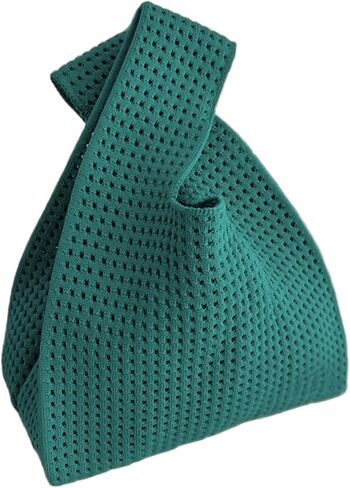 Women's Knot Wristlet Knitted Bag Hollow Out Crochet Tote Bag Small Wrist Bag Sleeve Knot Pouch in Saudi Arabia