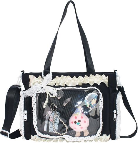 ita crossbody Tote Bag,Kawaii Pin Display Messenger Bag with Insert and Accessories,Japanese Anime Aesthetic Purse in Saudi Arabia