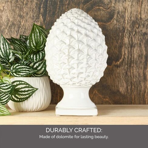 عناصر تمثال صنوبر من السيراميك الأبيض مقاس 6.54 × 6.54 × 10.94 بوصة، تصميم متين للاستخدام اليومي في المطبخ المنزلي وأماكن تناول الطعام والترفيه in Kuwait