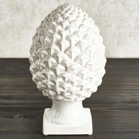 عناصر تمثال صنوبر من السيراميك الأبيض مقاس 6.54 × 6.54 × 10.94 بوصة، تصميم متين للاستخدام اليومي في المطبخ المنزلي وأماكن تناول الطعام والترفيه in Kuwait