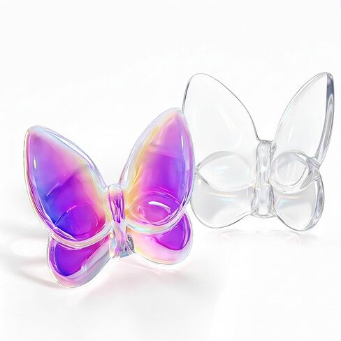 2 Pack Crystal Butterfly Figurines, Glass Butterfly Figurines Decor for Home Office Desk, Handcrafted Crystal Animal Figurines, Butterfly Gifts for Women, (Blue + Green) in Saudi Arabia