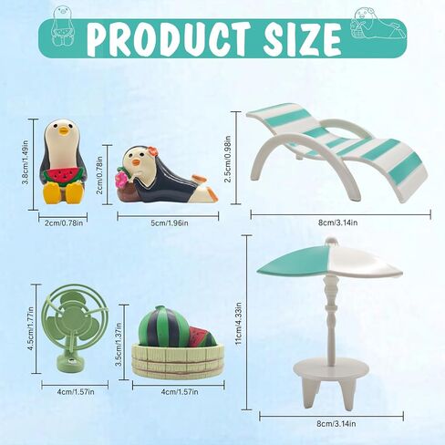 7pcs Mini Resin Penguin Figurine,Beach Miniature Penguin Figurines,Cute Desk Accessories for Bookshelves,Desks,Terrariums,Home Decor,Women Teacher Coworker Nurse Inspirations Gifts in Saudi Arabia
