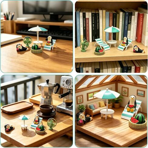 7pcs Mini Resin Penguin Figurine,Beach Miniature Penguin Figurines,Cute Desk Accessories for Bookshelves,Desks,Terrariums,Home Decor,Women Teacher Coworker Nurse Inspirations Gifts in Saudi Arabia