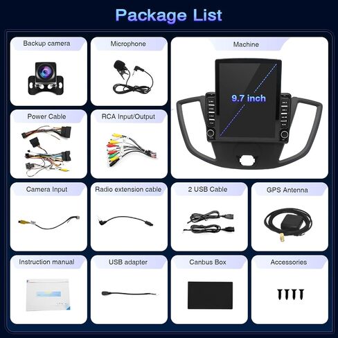 9.7 "Android 13 Car Radio for Ford Transit 2013 2014 2015 2017 2017 2018 2019 in Kuwait