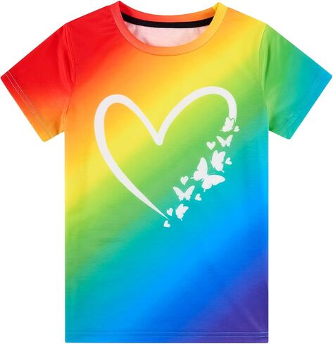 Girls Kids Funny Graphic Short Sleeve T-Shirts Size 5-14 in Saudi Arabia