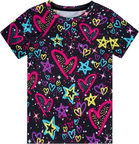Girls Kids Funny Graphic Short Sleeve T-Shirts Size 5-14 in Saudi Arabia