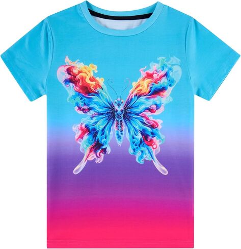 Girls Kids Funny Graphic Short Sleeve T-Shirts Size 5-14 in Saudi Arabia