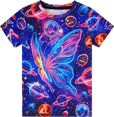Girls Kids Funny Graphic Short Sleeve T-Shirts Size 5-14 in Saudi Arabia