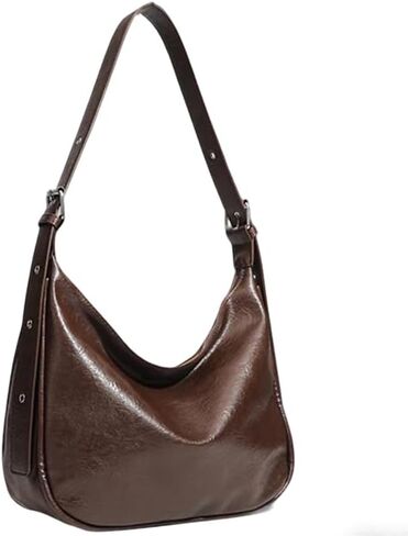 Women's PU Leather Shoulder Bag Fashion Crossbody Adjustable Strap Tote Durable Wallet with Zipper Closure in Kuwait