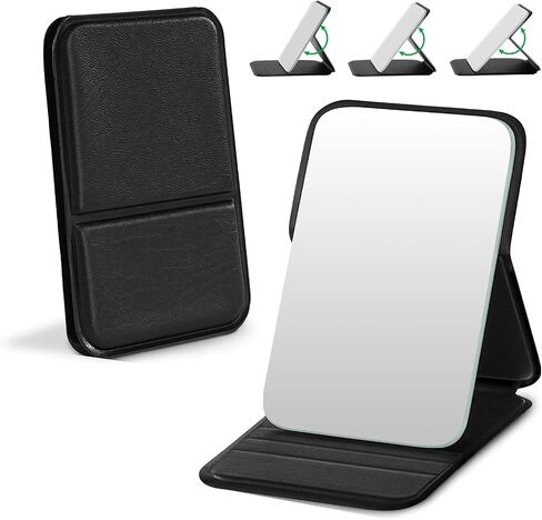 VFD Small Compact Pocket Makeup Mirror, Portable Folding Travel Mirrors Ultrathin Light Handheld with Adjustable Stand, Premium HD Optical Glass, Gift for Your Lover, Suitable for All Scene in Saudi Arabia