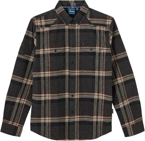 Indian Motorcycle Men's Newark Plaid Shirt, Gray - 2865733,Gray,M in Kuwait