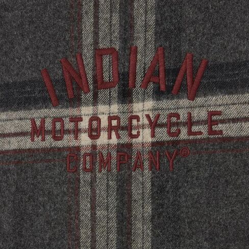 Indian Motorcycle Men's Newark Plaid Shirt, Gray - 2865733,Gray,M in Kuwait