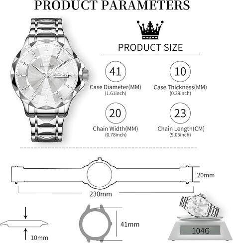 OLEVS Watch for Men Luxury Dress Waterproof Analog Quartz Watch Minimalist with Date Day Stainless Steel Watch 41mm Big Face for Large Wrist Reloj para Hombre in Kuwait
