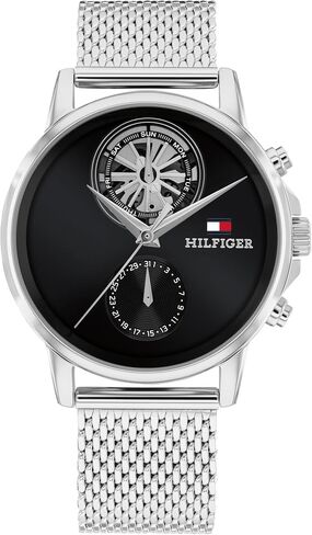 Tommy Hilfiger Men’s Multifunction Watch - Genuine Leather Strap and Skeleton Sub-Eye Dial - Water Resistant up to 50m - Modern, Contemporary Timepiece - Gift for Him 40mm in Kuwait