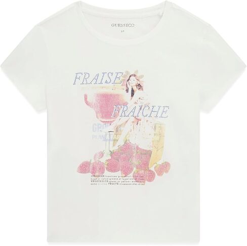 Guess Women's Eco Short Sleeve Strawberry Girl Baby Tee in Kuwait