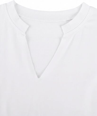 Hilinker Womens Twist Front Crop Tops Sexy Summer Short Sleeve Notch V Neck T Shirt in Kuwait