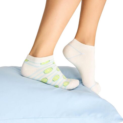 P.J. Salvage Women's Playful Prints Feeling Salty 3-Pack No Show Socks, Light Blue, One Size in Kuwait