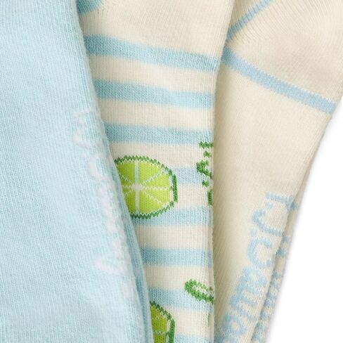 P.J. Salvage Women's Playful Prints Feeling Salty 3-Pack No Show Socks, Light Blue, One Size in Kuwait