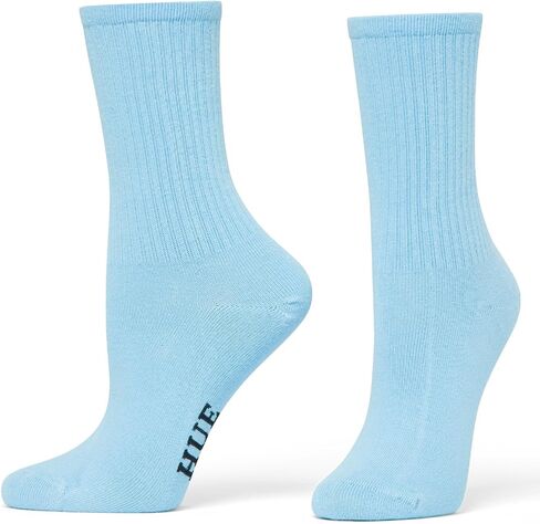 HUE Women's Casual Ribbed Must-have Crew Lightweight Athletic Socks 3 Pair Pack in Kuwait