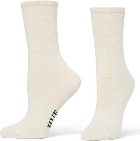 HUE Women's Casual Ribbed Must-have Crew Lightweight Athletic Socks 3 Pair Pack in Kuwait
