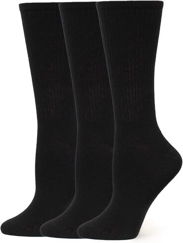 HUE Women's Casual Ribbed Must-have Crew Lightweight Athletic Socks 3 Pair Pack in Kuwait