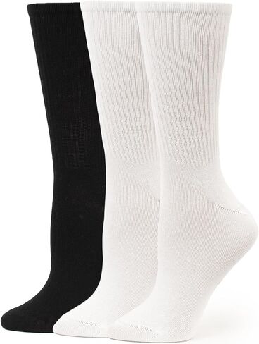 HUE Women's Casual Ribbed Must-have Crew Lightweight Athletic Socks 3 Pair Pack in Kuwait