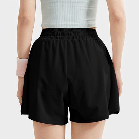Athletic Shorts for Women Elastic High Waist Casual Pants Quick Dry Lightweight Workout Shorts with Pockets in Kuwait