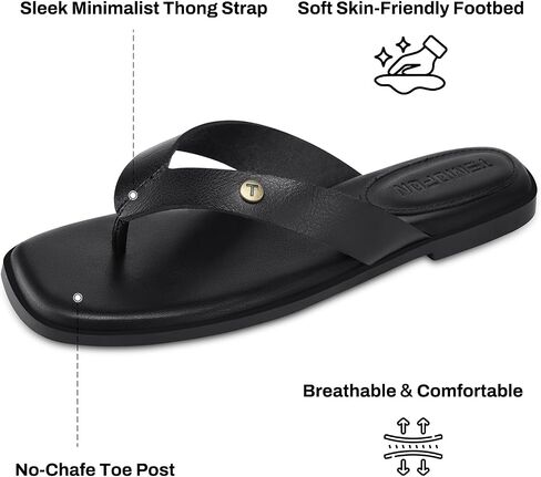 TEMOFON Flip Flops للنساء أنيق: صنادل مسطحة مريحة تونغ 2026 سهلة الارتداء في الصيف أحذية المشي الشاطئية غير الرسمية in Kuwait