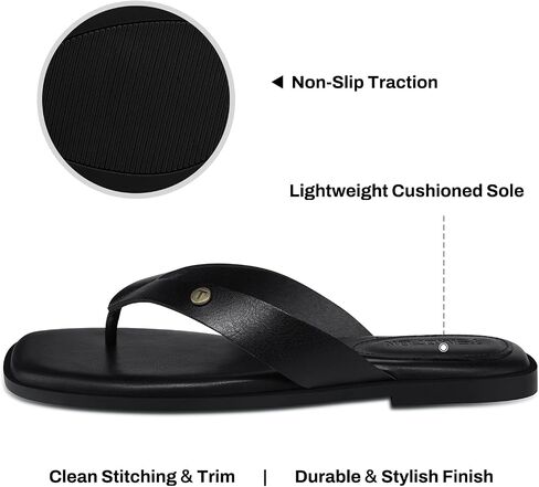 TEMOFON Flip Flops للنساء أنيق: صنادل مسطحة مريحة تونغ 2026 سهلة الارتداء في الصيف أحذية المشي الشاطئية غير الرسمية in Kuwait