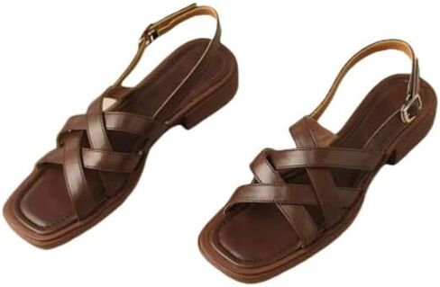 Summer vintage soft flat low-heeled Roman shoes with open toe - women's sandals in Saudi Arabia