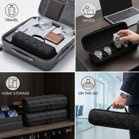 Heavy Duty Watch Organizer Flip Lid Watch Storage Box 5 Compartments Scratch Resistant Liner in Kuwait