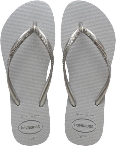 شبشب نسائي من Havaianas لامع ورقيق باللون الرمادي الجليدي in Kuwait