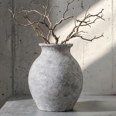 Lvases 6.5in Neutral Terracotta Ceramic Rustic Farmhouse Decor Flower Vase | small decorative vase for farmhouse home decor perfect neutral table centerpiece suitable living room floral arrangement in Saudi Arabia