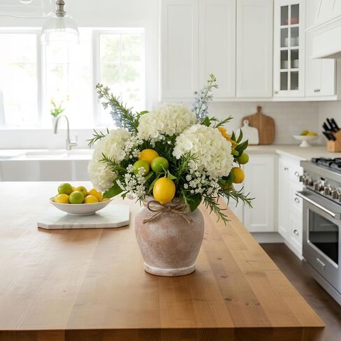 Lvases 6.5in Neutral Terracotta Ceramic Rustic Farmhouse Decor Flower Vase | small decorative vase for farmhouse home decor perfect neutral table centerpiece suitable living room floral arrangement in Saudi Arabia