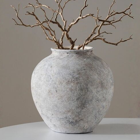 Lvases 6.5in Neutral Terracotta Ceramic Rustic Farmhouse Decor Flower Vase | small decorative vase for farmhouse home decor perfect neutral table centerpiece suitable living room floral arrangement in Saudi Arabia