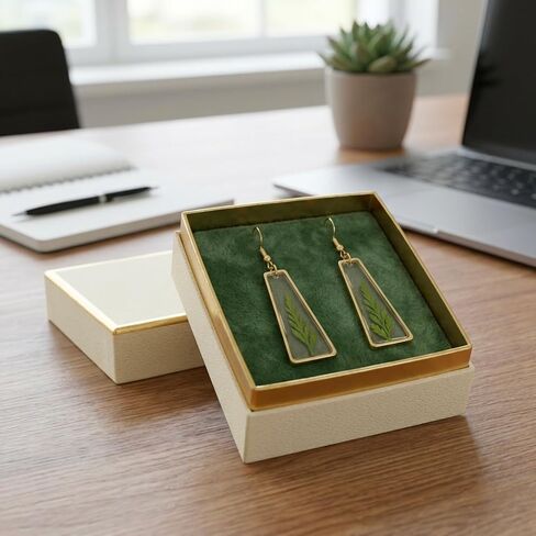 Plant Earrings, Leaf Earrings, Green Leaf Earrings, for Nature Lovers and Gift Giving in Saudi Arabia