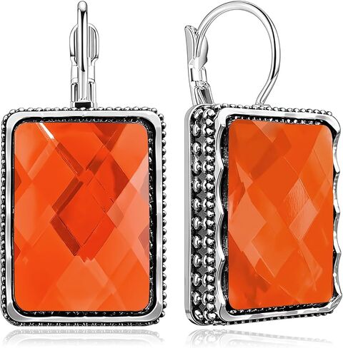 Chic Large Glitter Rhinestone Rectangle Geometric Dangle Drop Earrings Unique Vintage Silver Sparkly Crystal Square Leverback Earrings For Women in Saudi Arabia