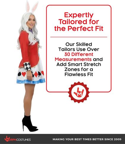 Morph White Rabbit Alice In Wonderland Costume Women, Alice In Wonderland Costume Adult, Halloween Costumes For Women in Kuwait