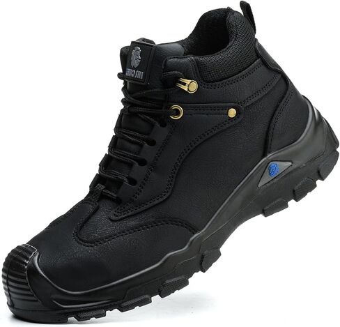 Steel Toe Work Boots for Men Welding & Construction Safety Shoes, Water-Resistant Leather, Slip & Puncture Proof, Industrial Work Footwear in Saudi Arabia