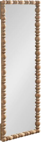 Kate and Laurel Prindle Turned Wood Beaded Rectangle Full Body Mirror, 18 x 50, Hazelnut, Vintage Coastal Rectangular Panel Wall Mirror for Bedroom Standing Mirror or Entryway Full Length Mirror in Kuwait