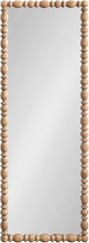 Kate and Laurel Prindle Turned Wood Beaded Rectangle Full Body Mirror, 18 x 50, Hazelnut, Vintage Coastal Rectangular Panel Wall Mirror for Bedroom Standing Mirror or Entryway Full Length Mirror in Kuwait