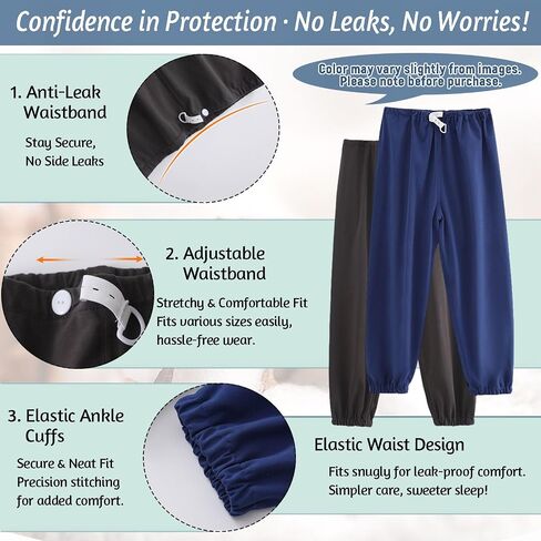 Reusable TPU Waterproof Incontinence Pants for Adults Leak Proof Washable Patient Care Long Pants for Elderly(Blue,L) in Saudi Arabia